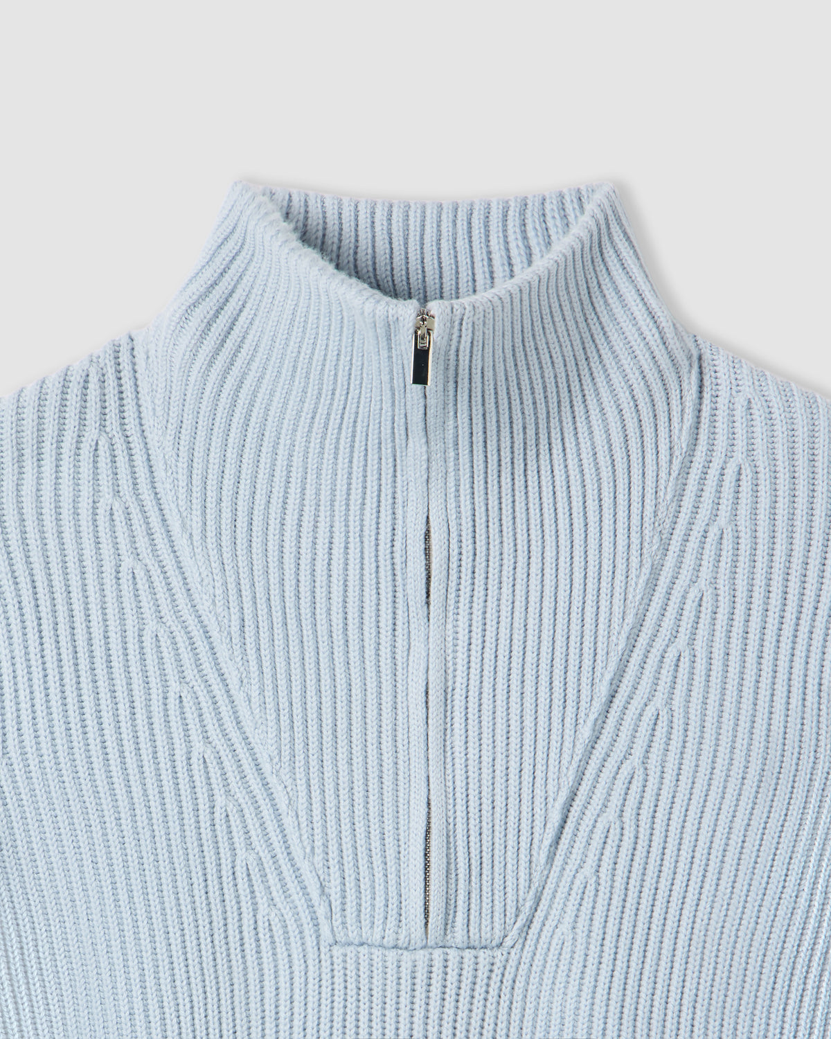 Long-sleeved half-zip sweater Grigio Chiaro | Filippo De Laurentiis