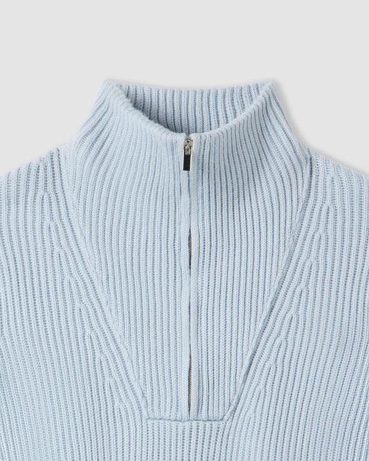 Long-sleeved half-zip sweater Grigio Chiaro | Filippo De Laurentiis