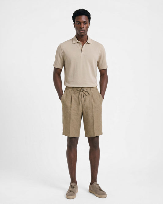 Pleated bermuda shorts BEIGE | Filippo De Laurentiis