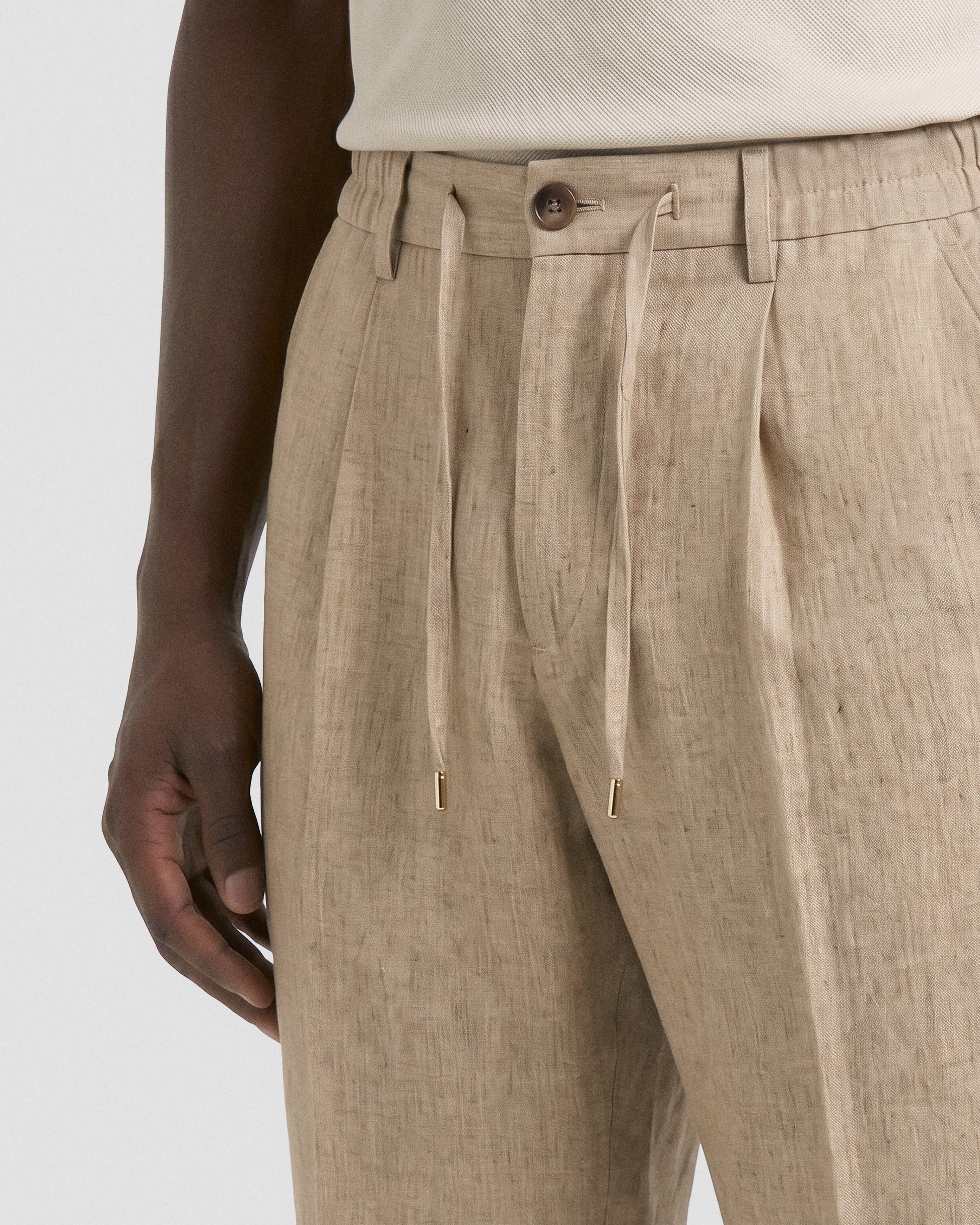 Bermuda con pinces beige | Filippo De Laurentiis