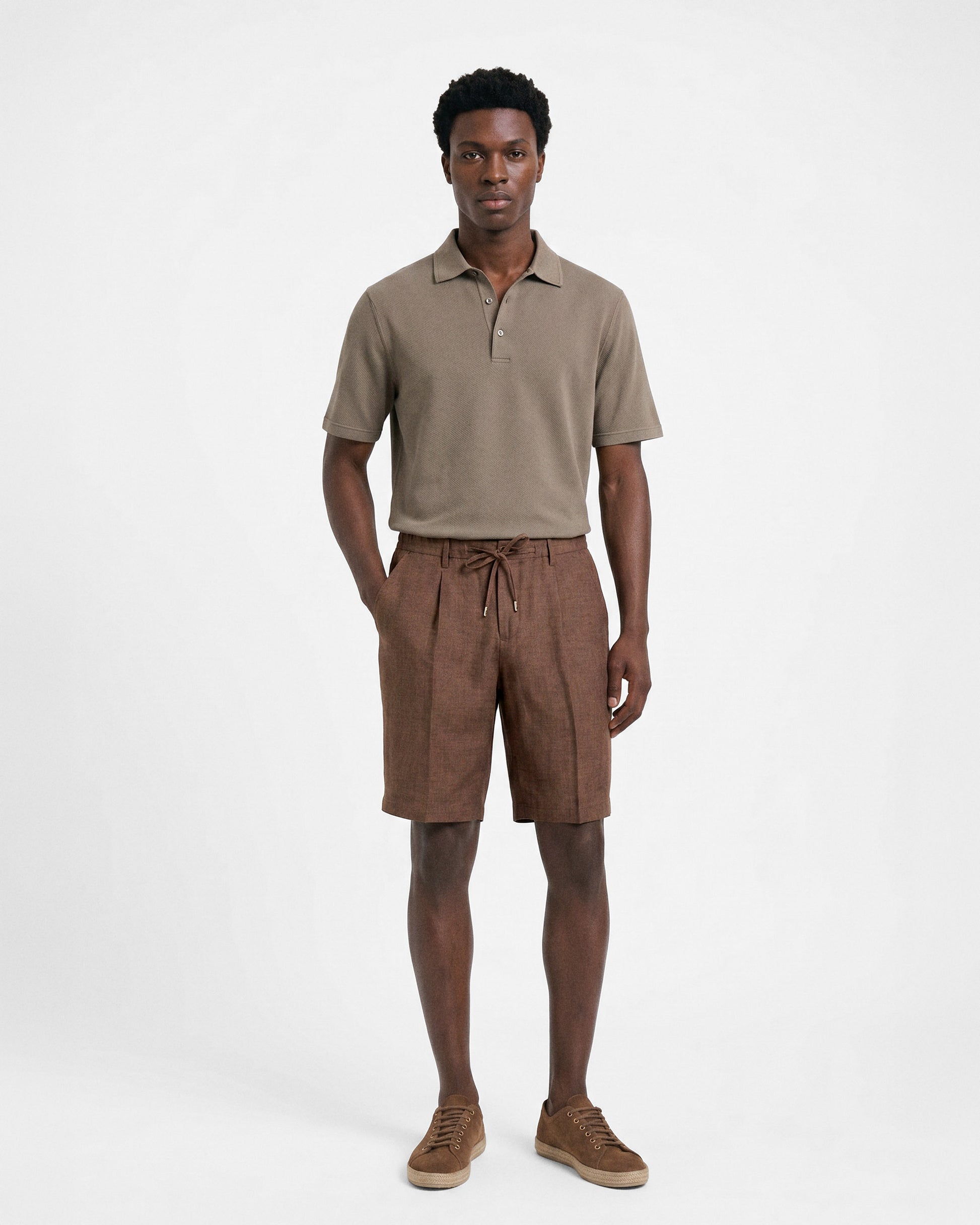Bermuda con pinces cammello | Filippo De Laurentiis