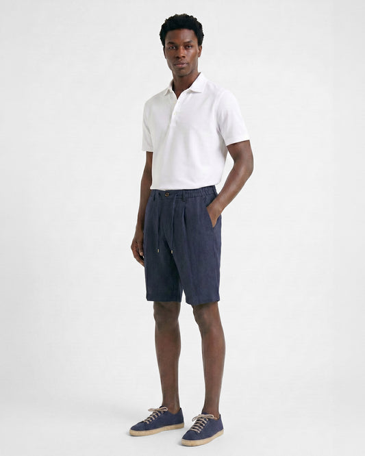 Pleated bermuda shorts NAVY BLUE | Filippo De Laurentiis