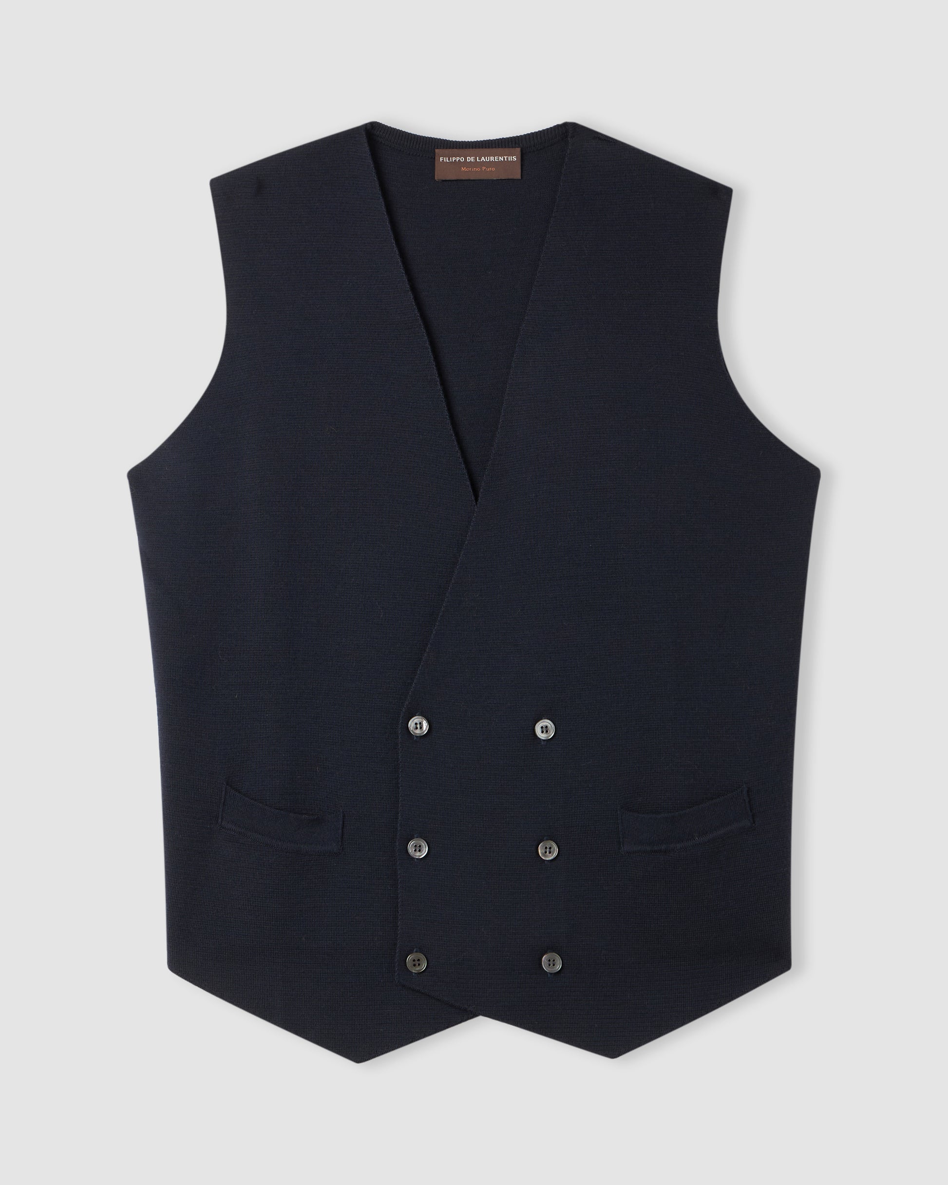 Double breasted vest NAVY BLUE | Filippo De Laurentiis