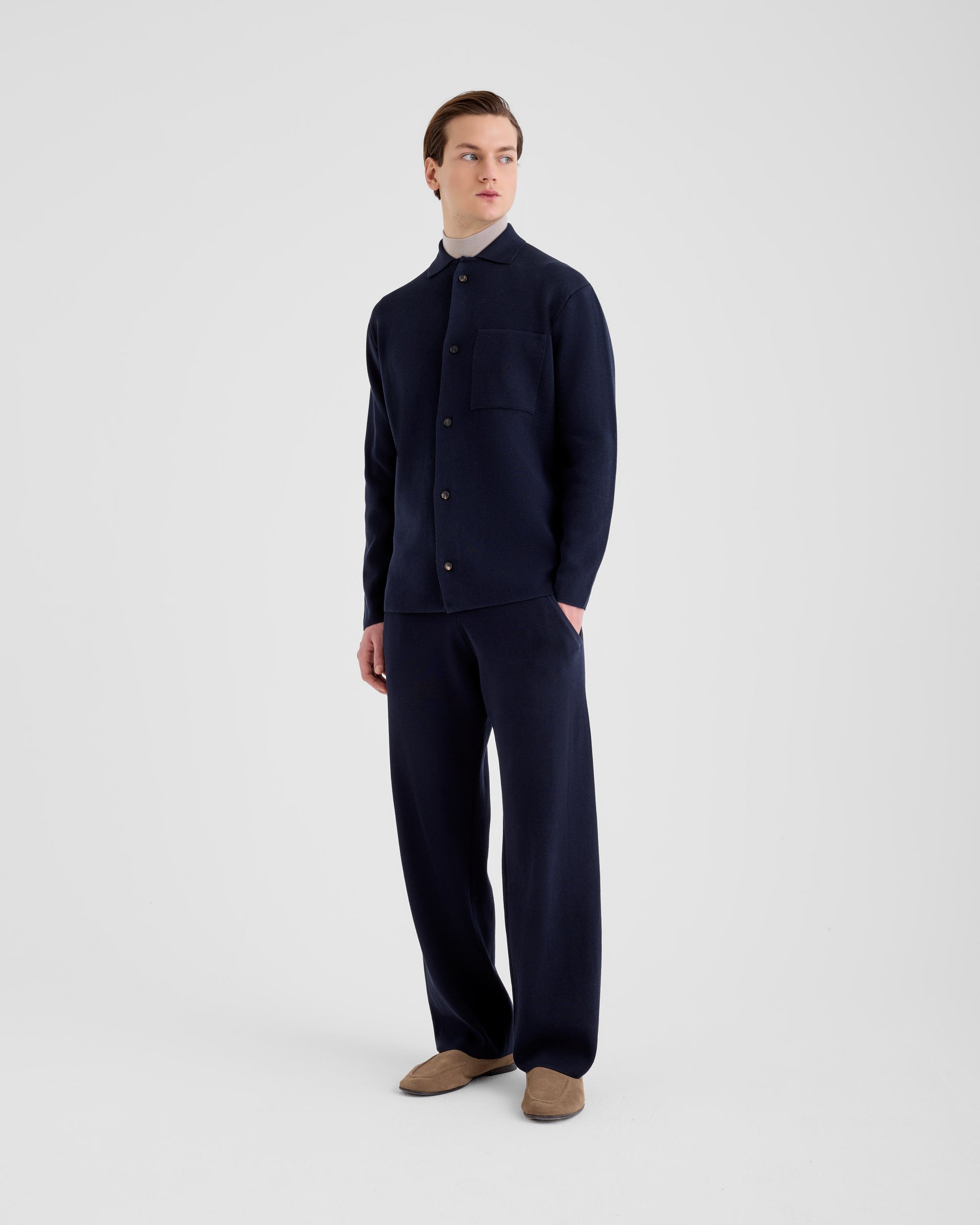 Pantalone largo Navy | Filippo De Laurentiis