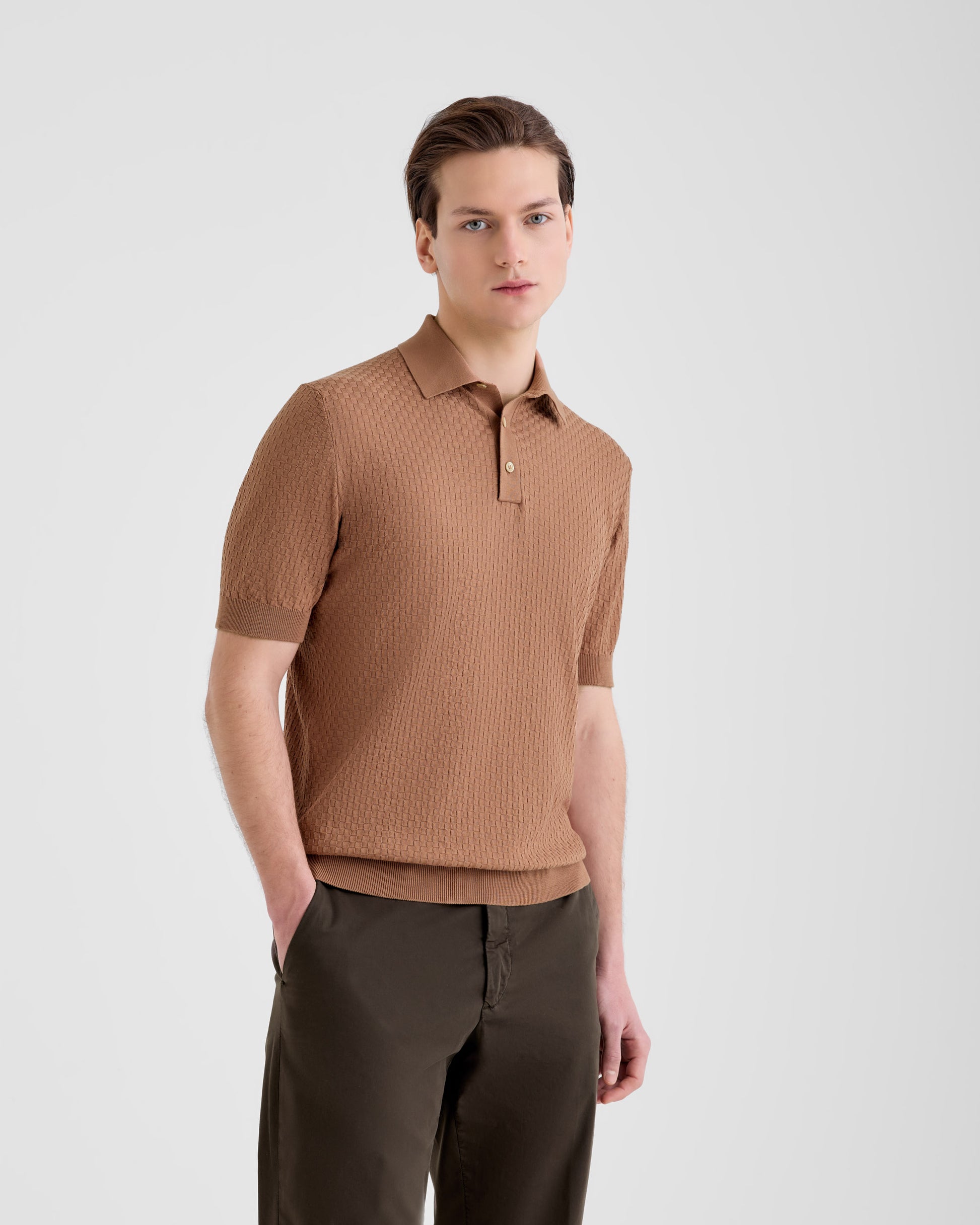 Maglia a polo Brown naturale | Filippo De Laurentiis