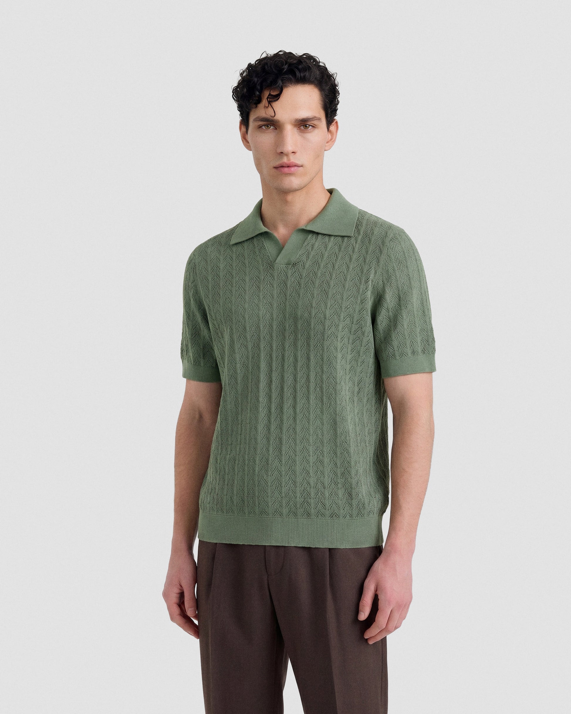 Skipper polo crochet  SAGE GREEN | Filippo De Laurentiis