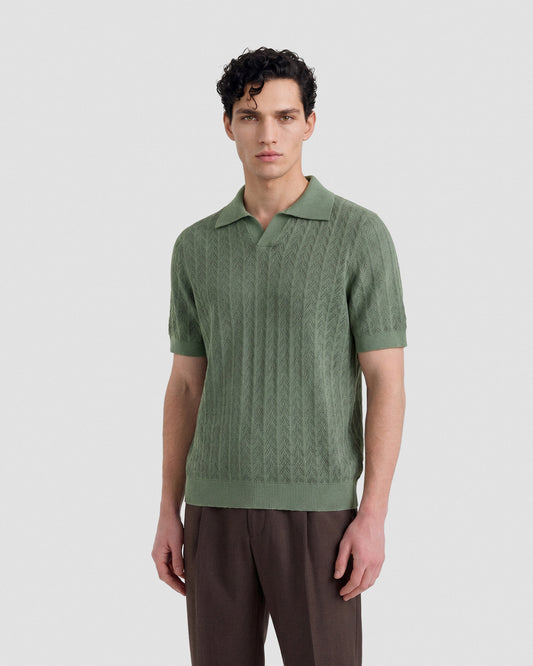 Skipper polo crochet  SAGE GREEN | Filippo De Laurentiis