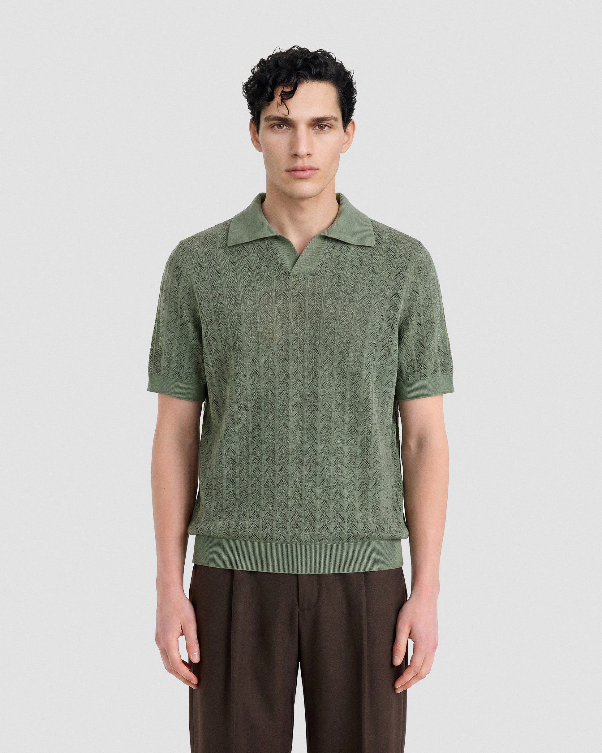 Skipper polo crochet  SAGE GREEN | Filippo De Laurentiis