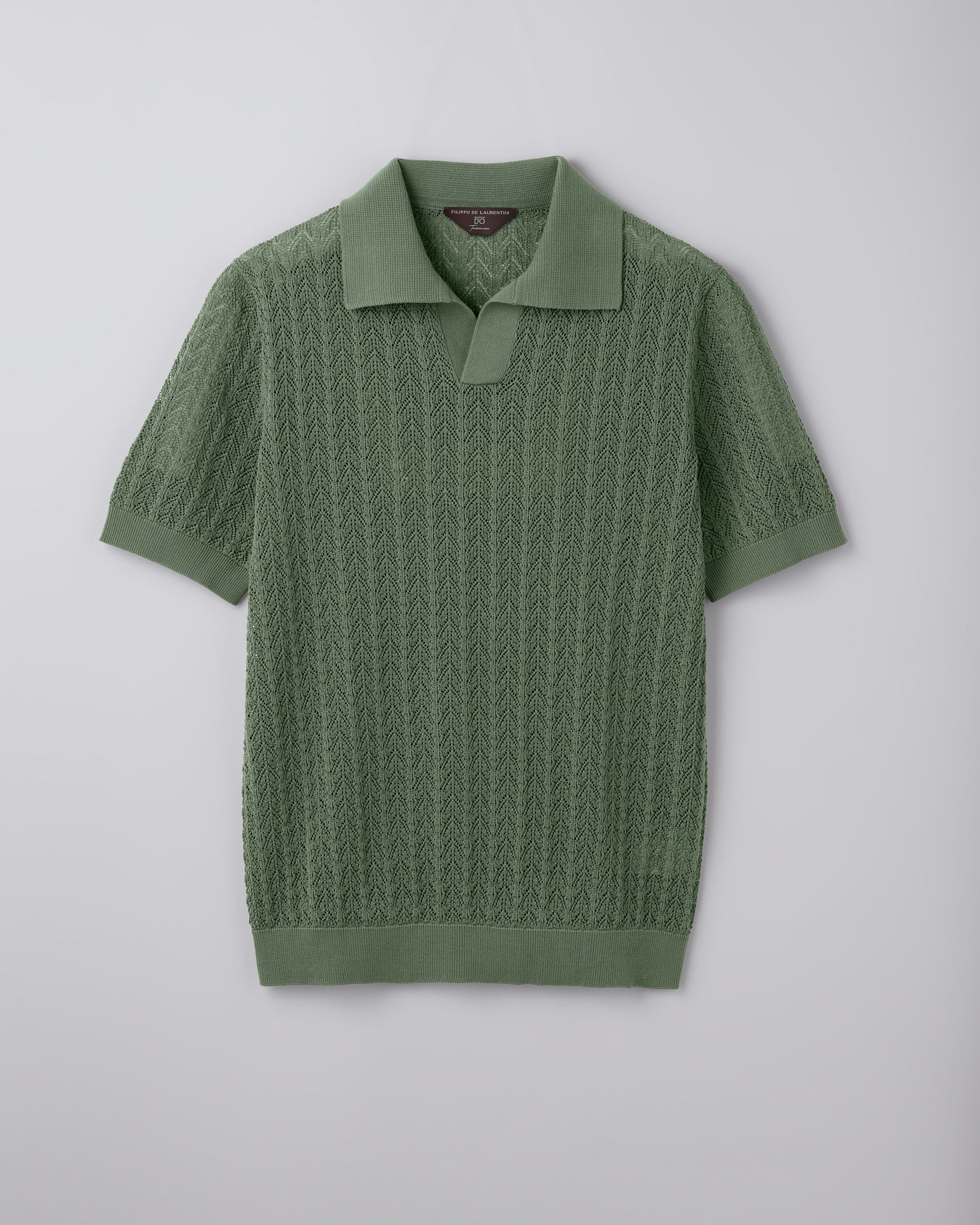 Skipper polo crochet  SAGE GREEN | Filippo De Laurentiis