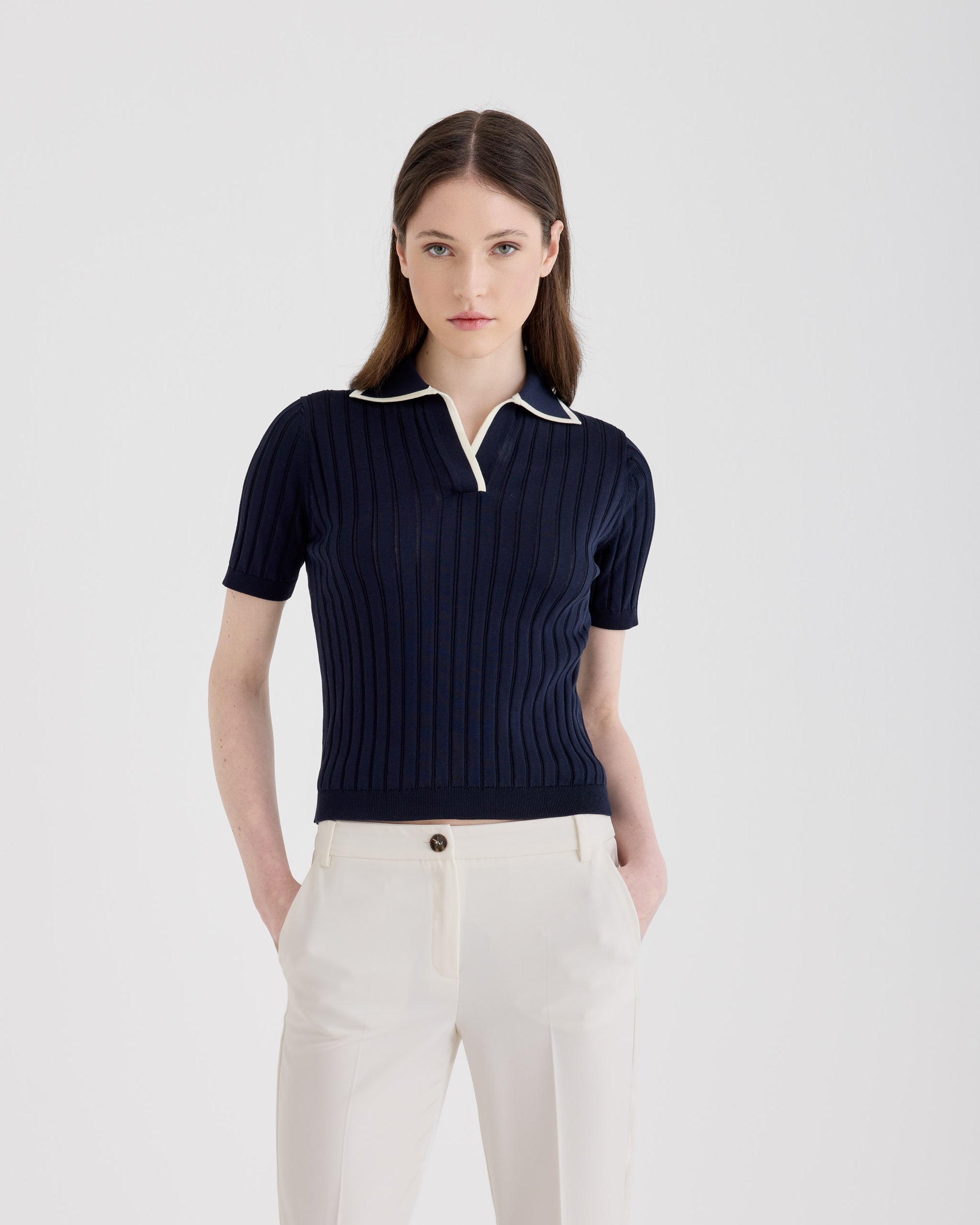 Polo skipper Navy gesso | Filippo De Laurentiis