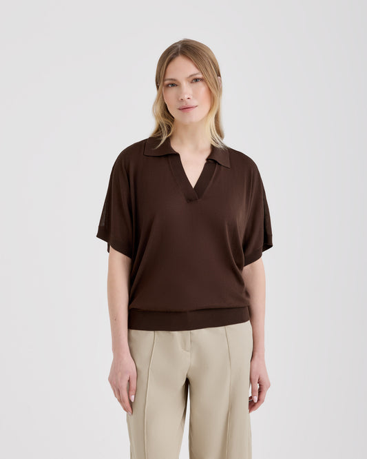 Skipper polo shirt BROWN | Filippo De Laurentiis