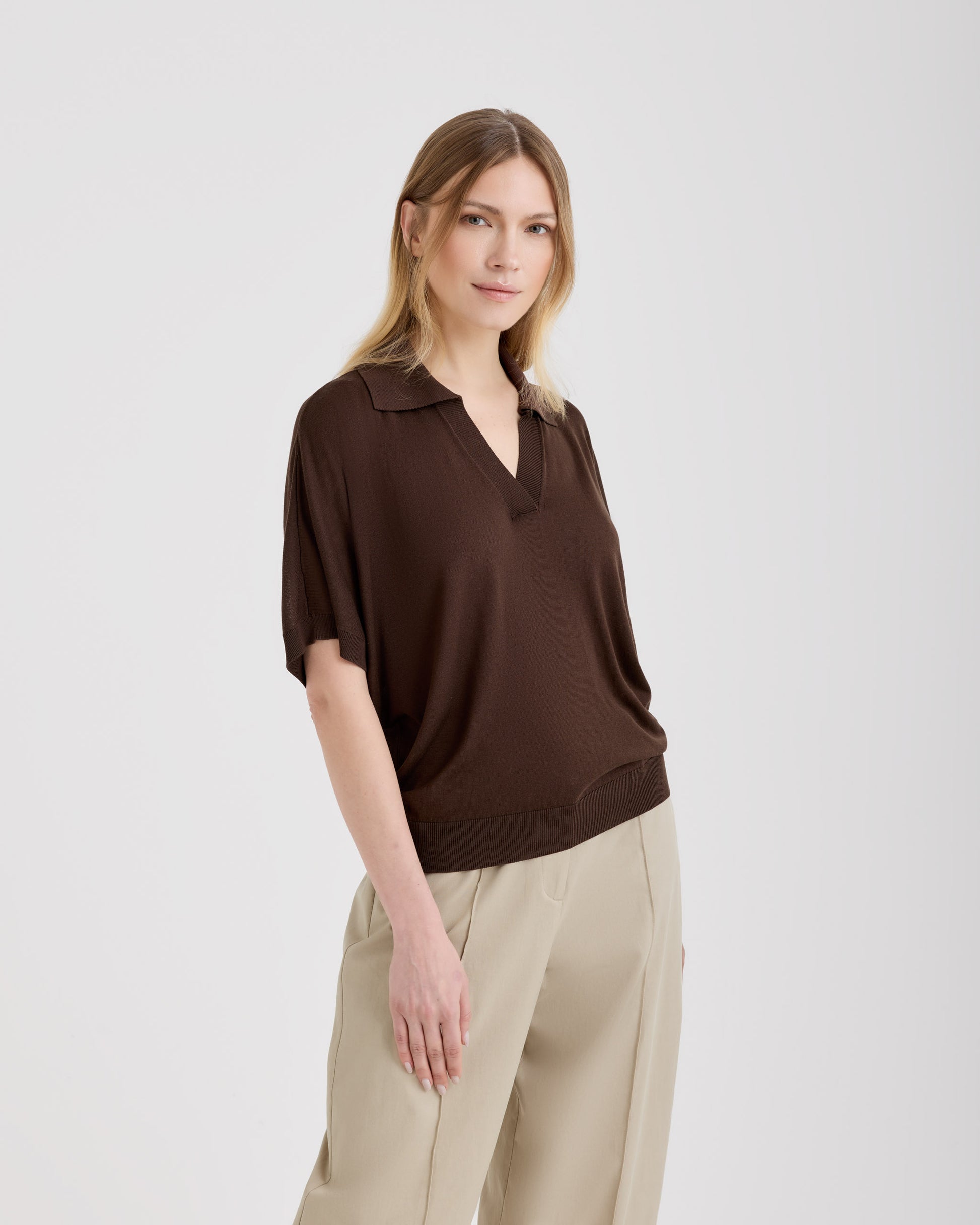 Skipper polo shirt BROWN | Filippo De Laurentiis