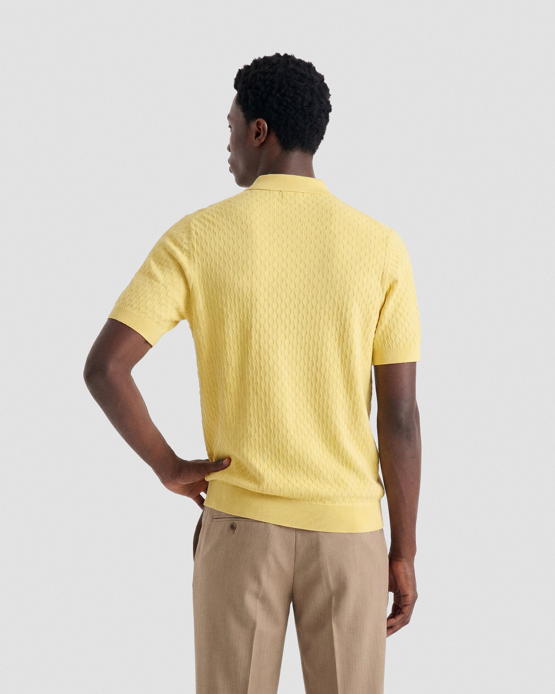 Short sleeve polo sweater Giallo | Filippo De Laurentiis
