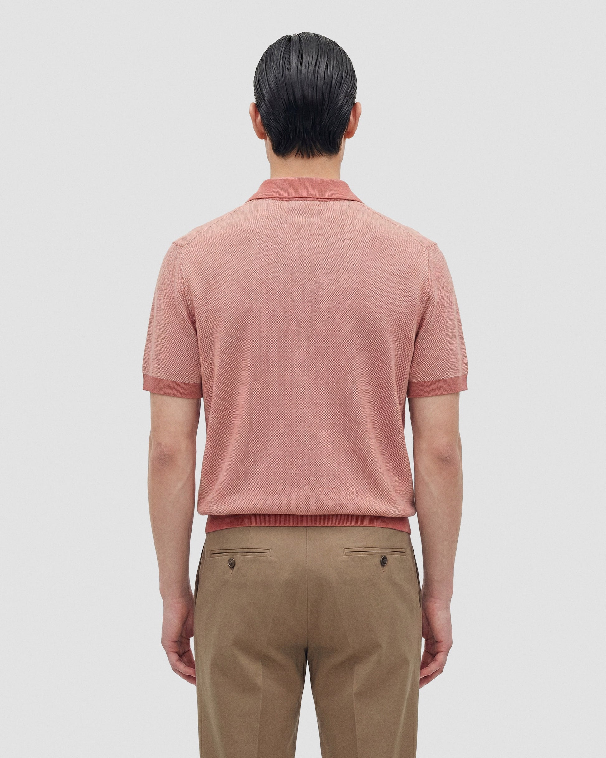 Short sleeve polo sweater PINK-MILK | Filippo De Laurentiis