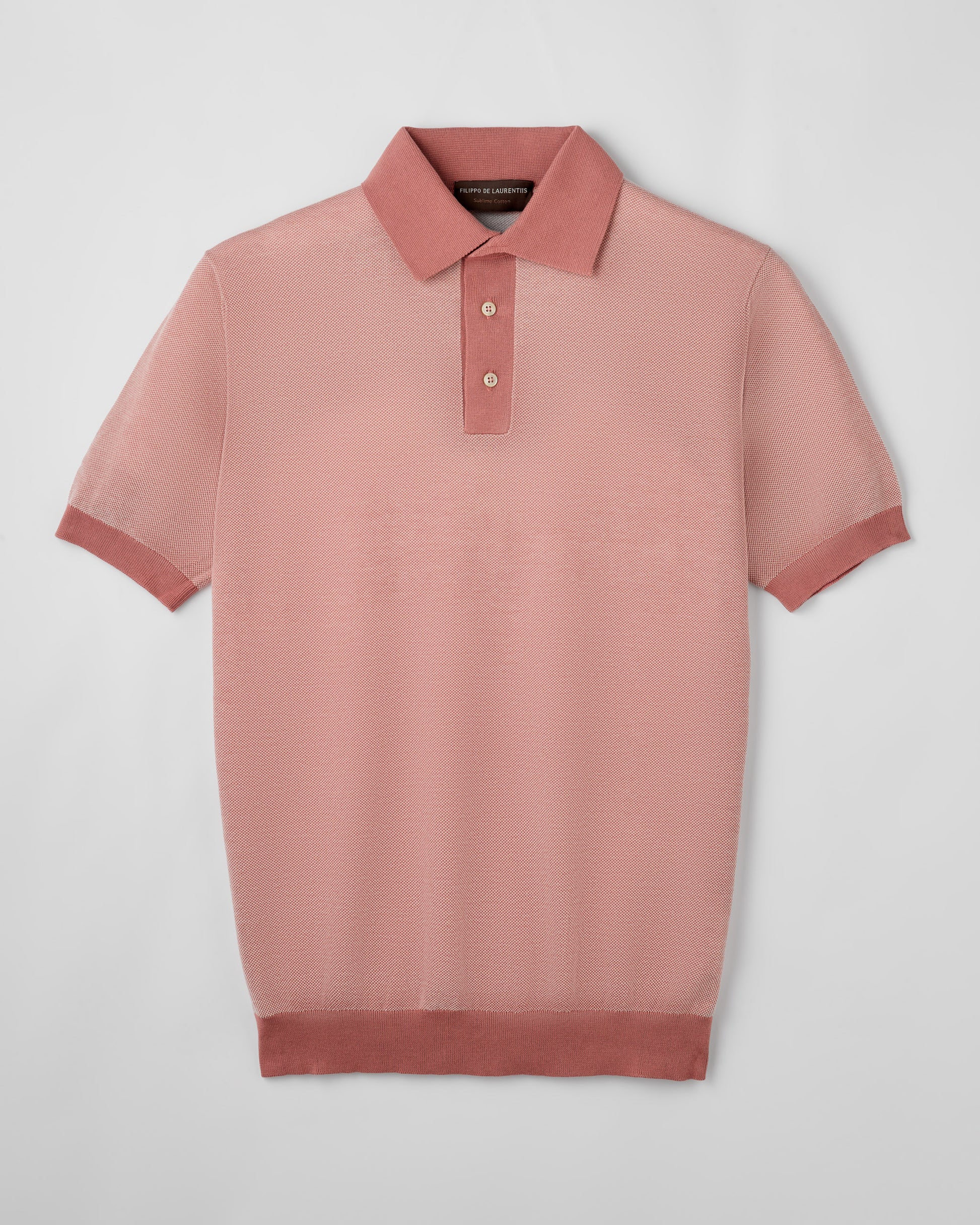 Short sleeve polo sweater PINK-MILK | Filippo De Laurentiis