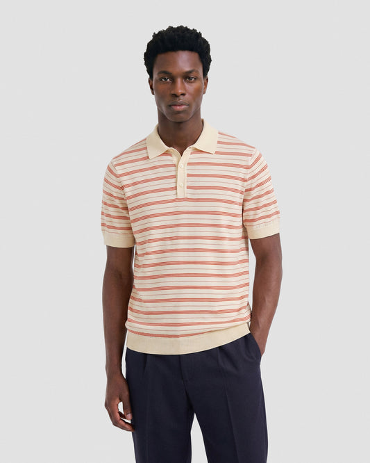 Polo manica corta bianco-arancione | Filippo De Laurentiis