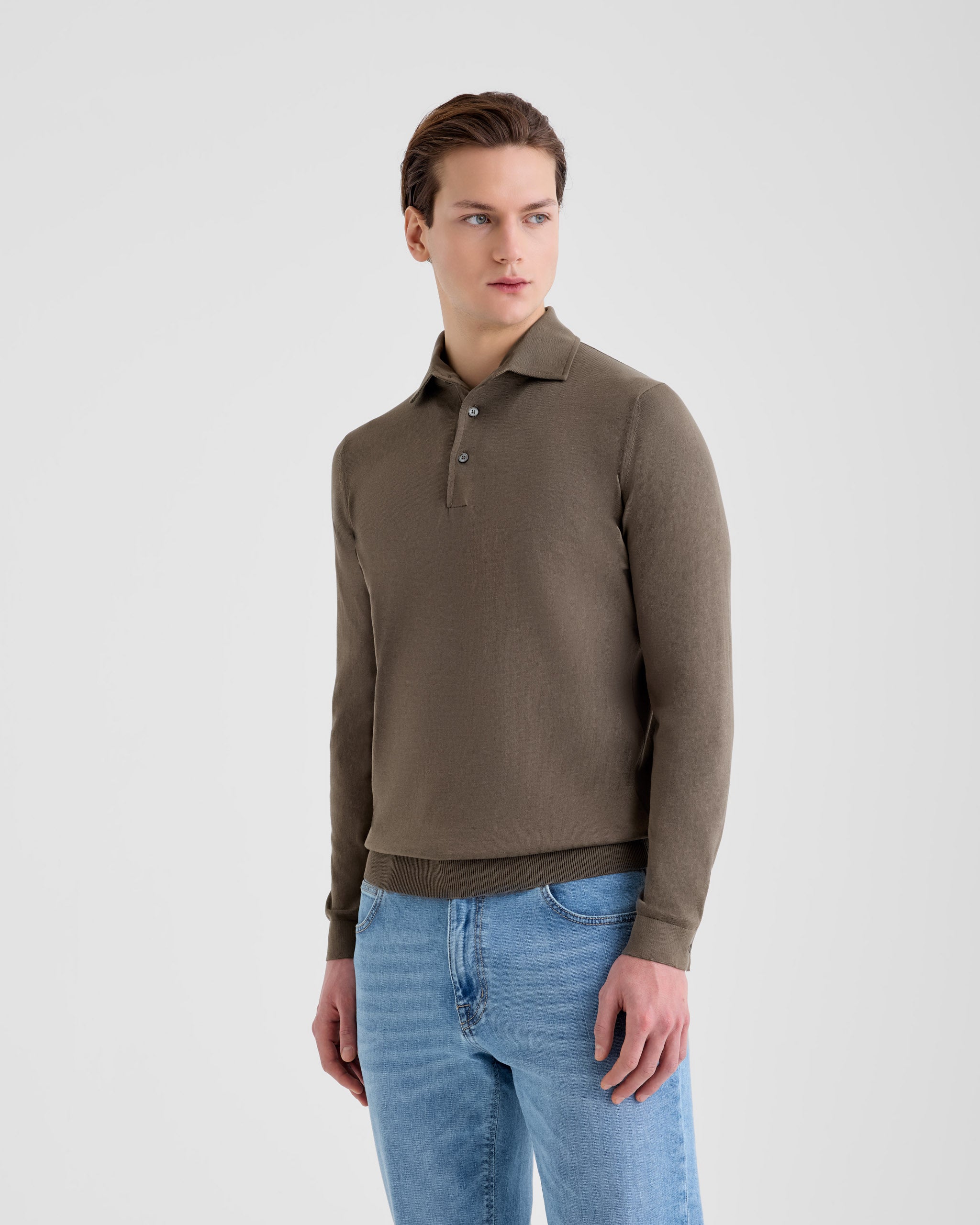 Men's Rice Stitch Crepe Cotton Polo navy blue – Filippo De Laurentiis
