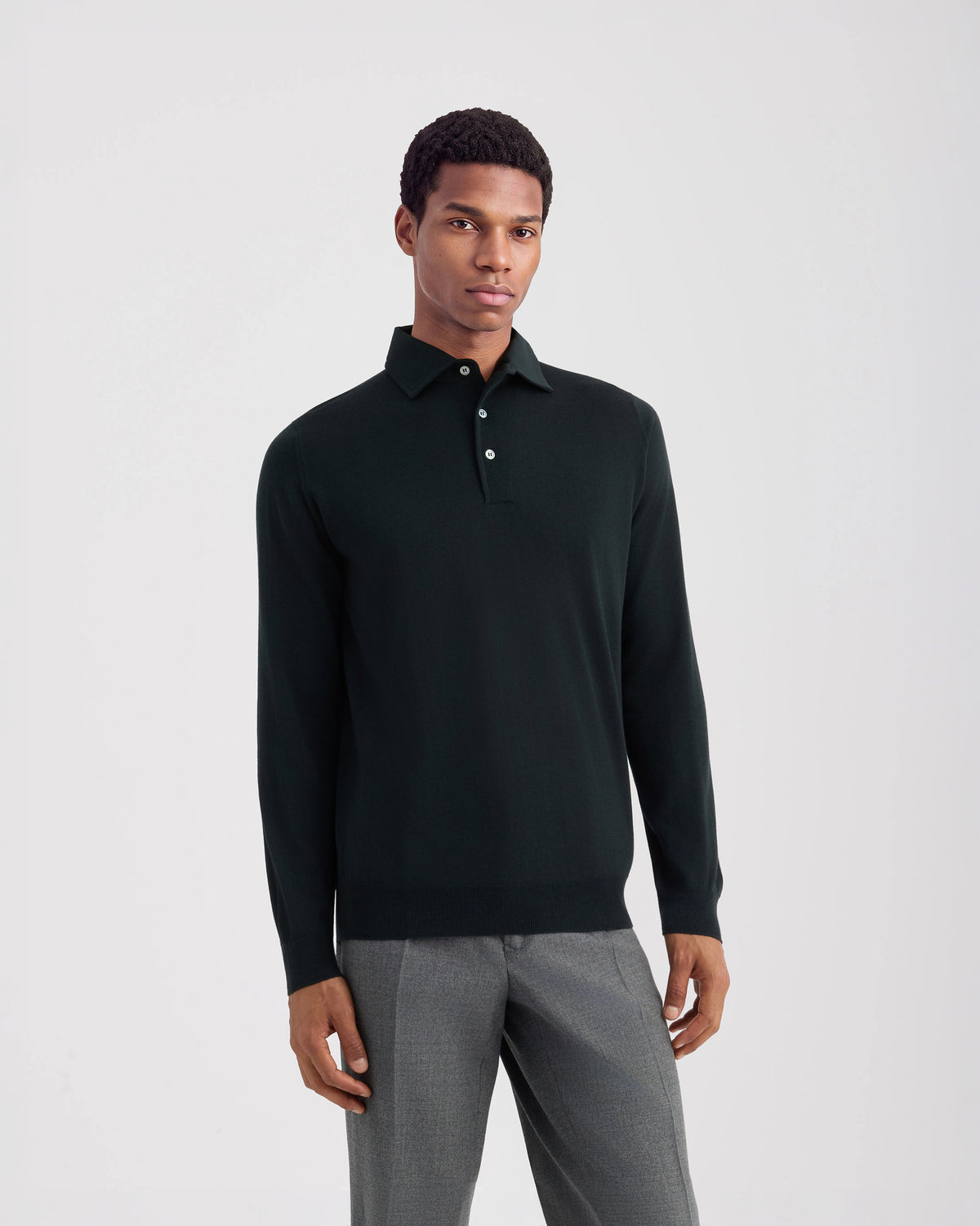 One piece collar polo sweater