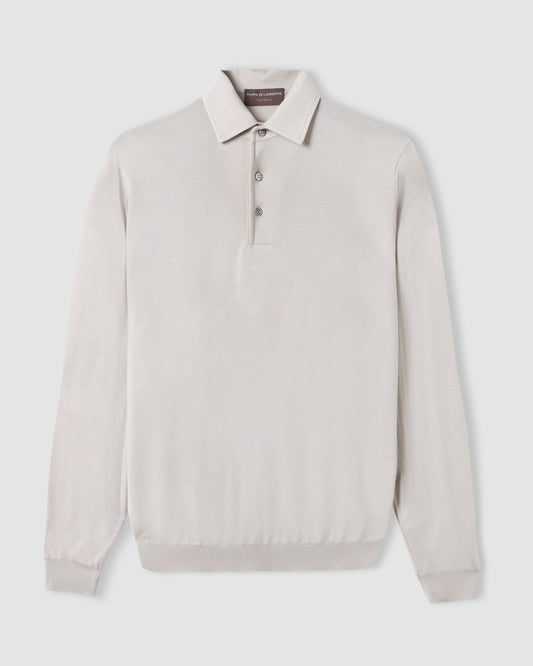 One piece collar polo sweater Indigo blue | Filippo De Laurentiis