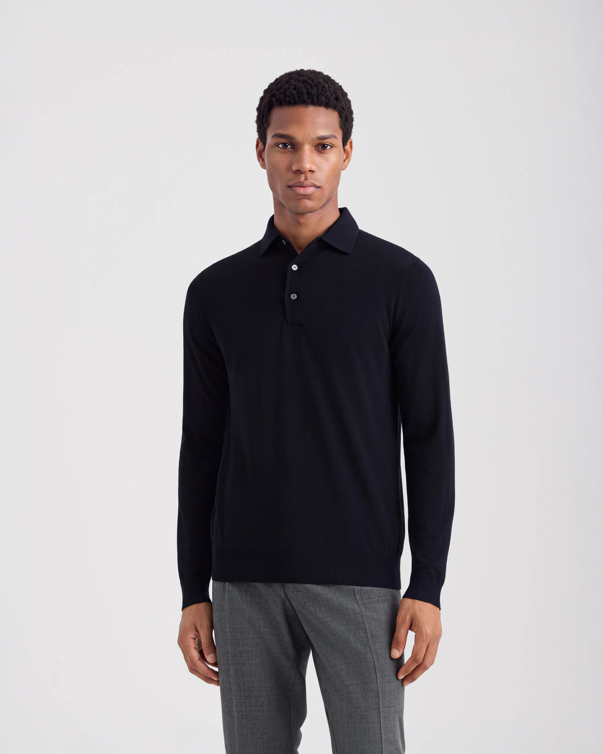 One piece collar polo sweater