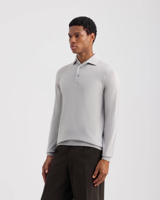 Polo paramontura manica lunga Grigio Chiaro | Filippo De Laurentiis