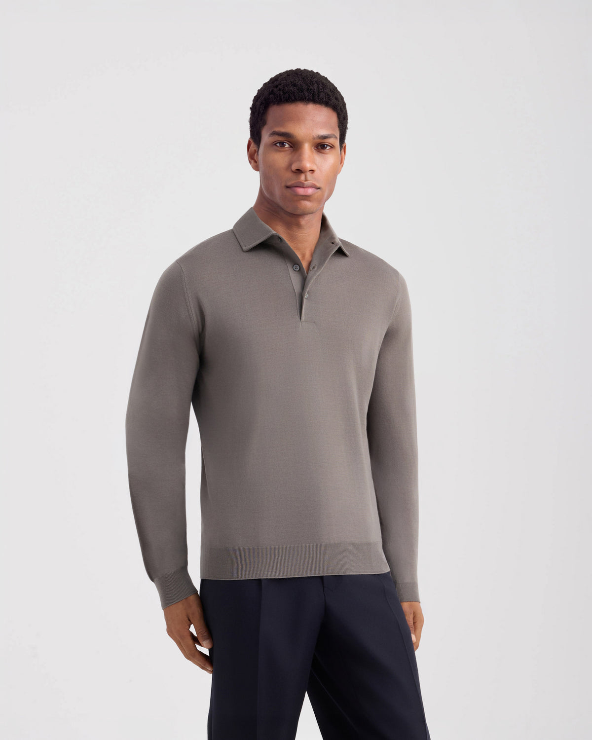 One piece collar polo sweater