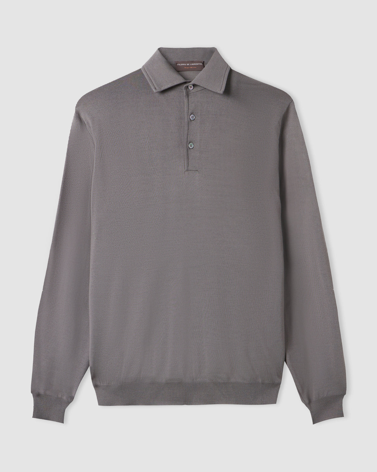 One piece collar polo sweater Taupe | Filippo De Laurentiis