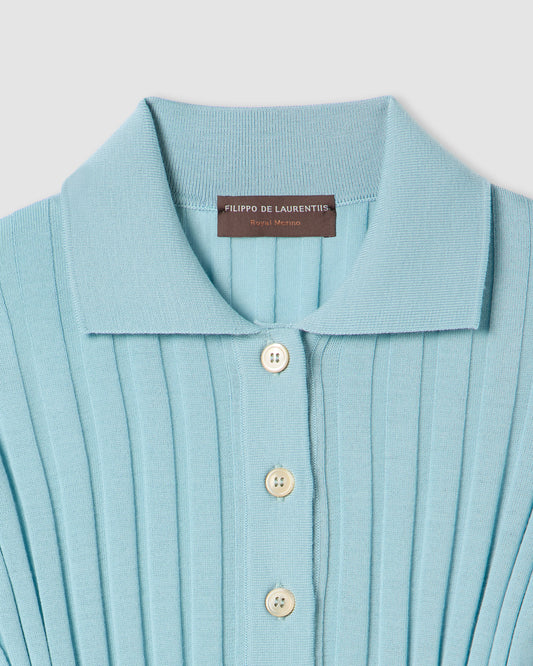 Polo manica lunga a coste Tiffany | Filippo De Laurentiis