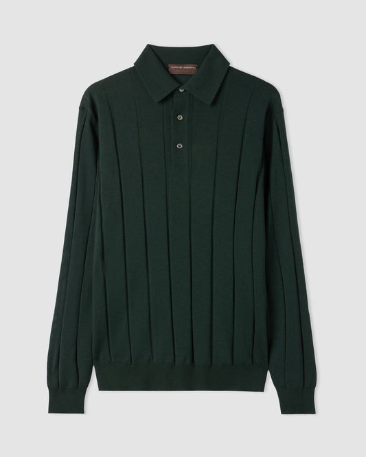 Polo manica lunga Verde Bottiglia | Filippo De Laurentiis
