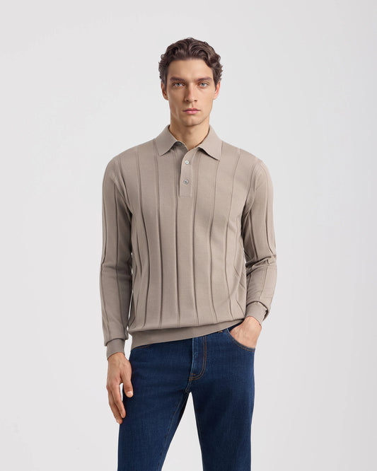 Polo manica lunga Tortora | Filippo De Laurentiis
