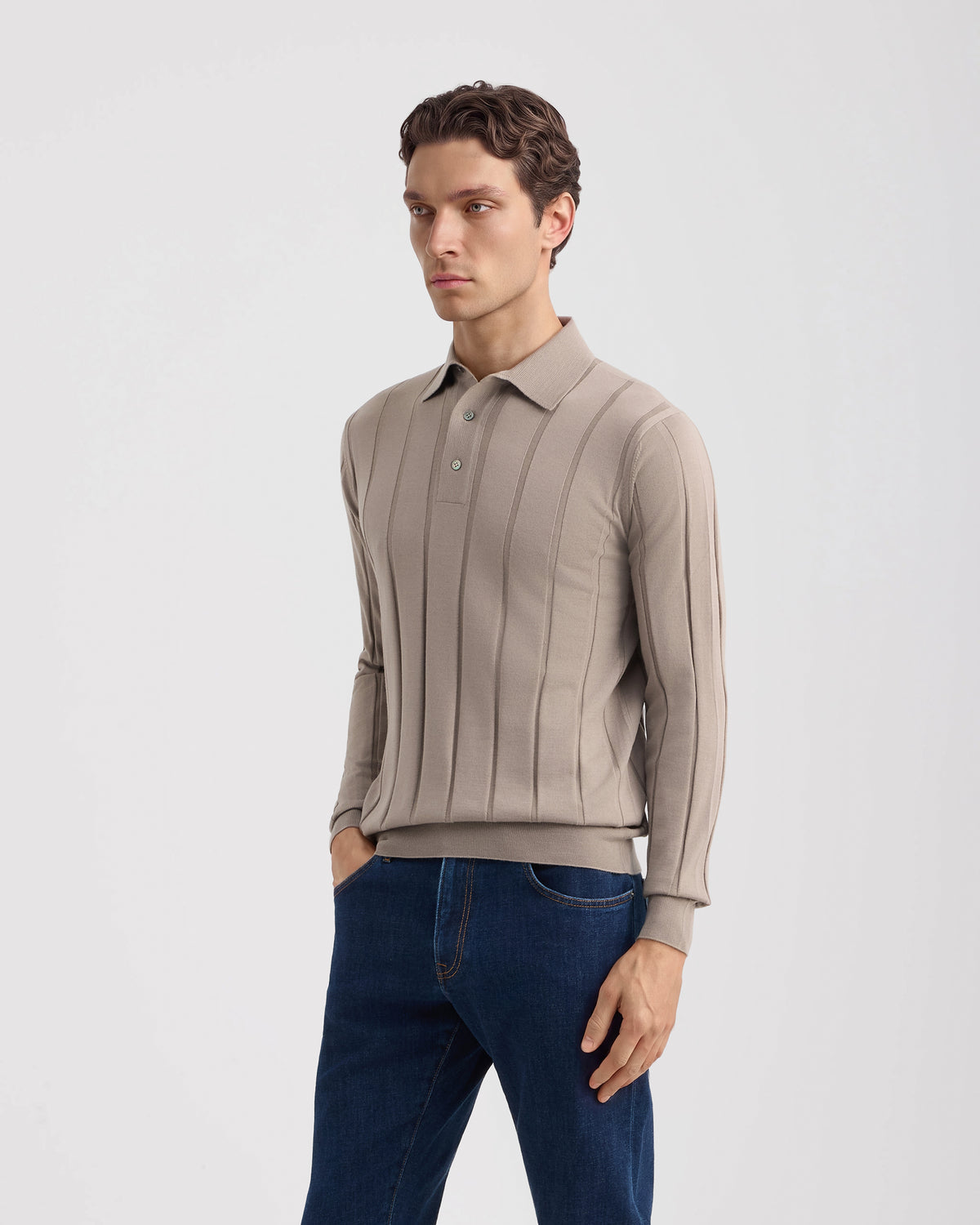 Polo manica lunga Tortora | Filippo De Laurentiis
