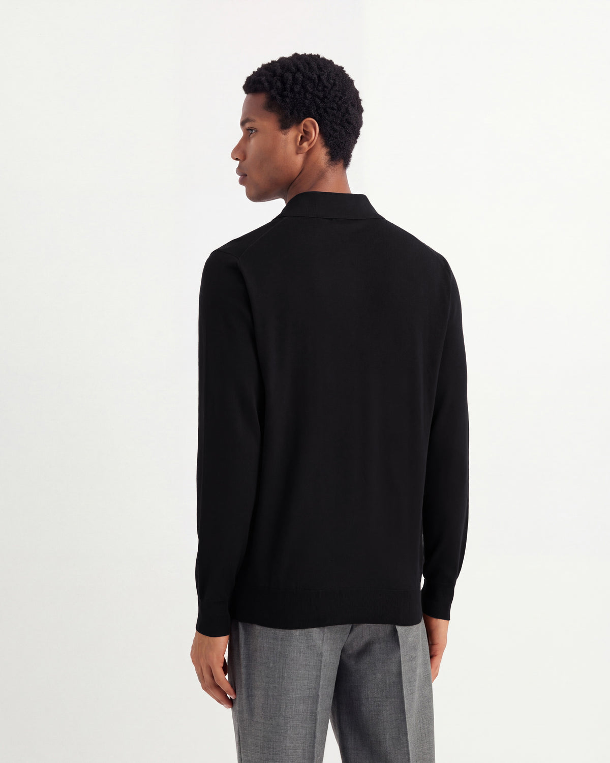 Long sleeved polo shirt Navy blue | Filippo De Laurentiis
