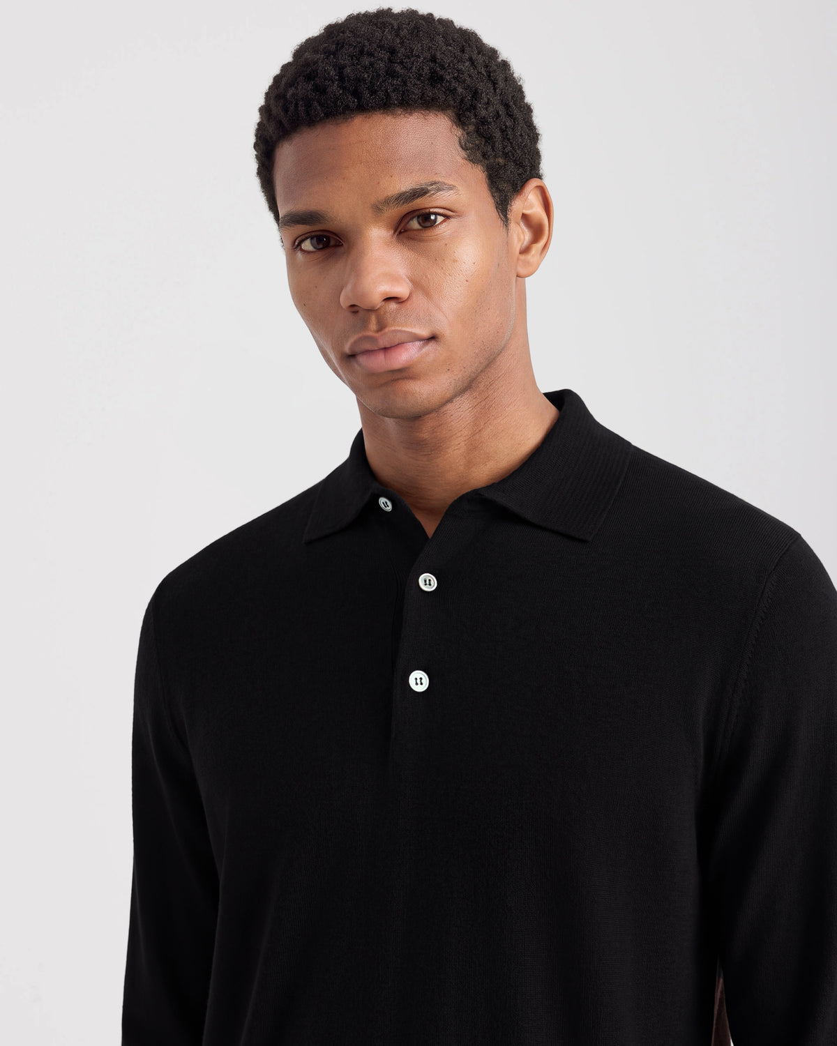 Long sleeved polo shirt Navy blue | Filippo De Laurentiis