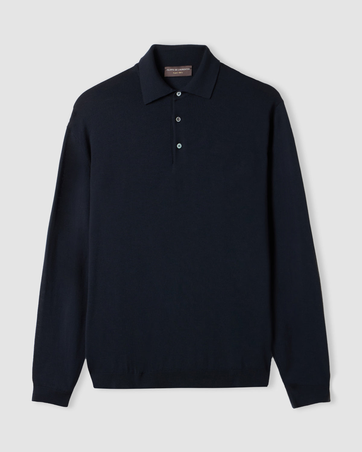 Long sleeved polo shirt Navy blue | Filippo De Laurentiis