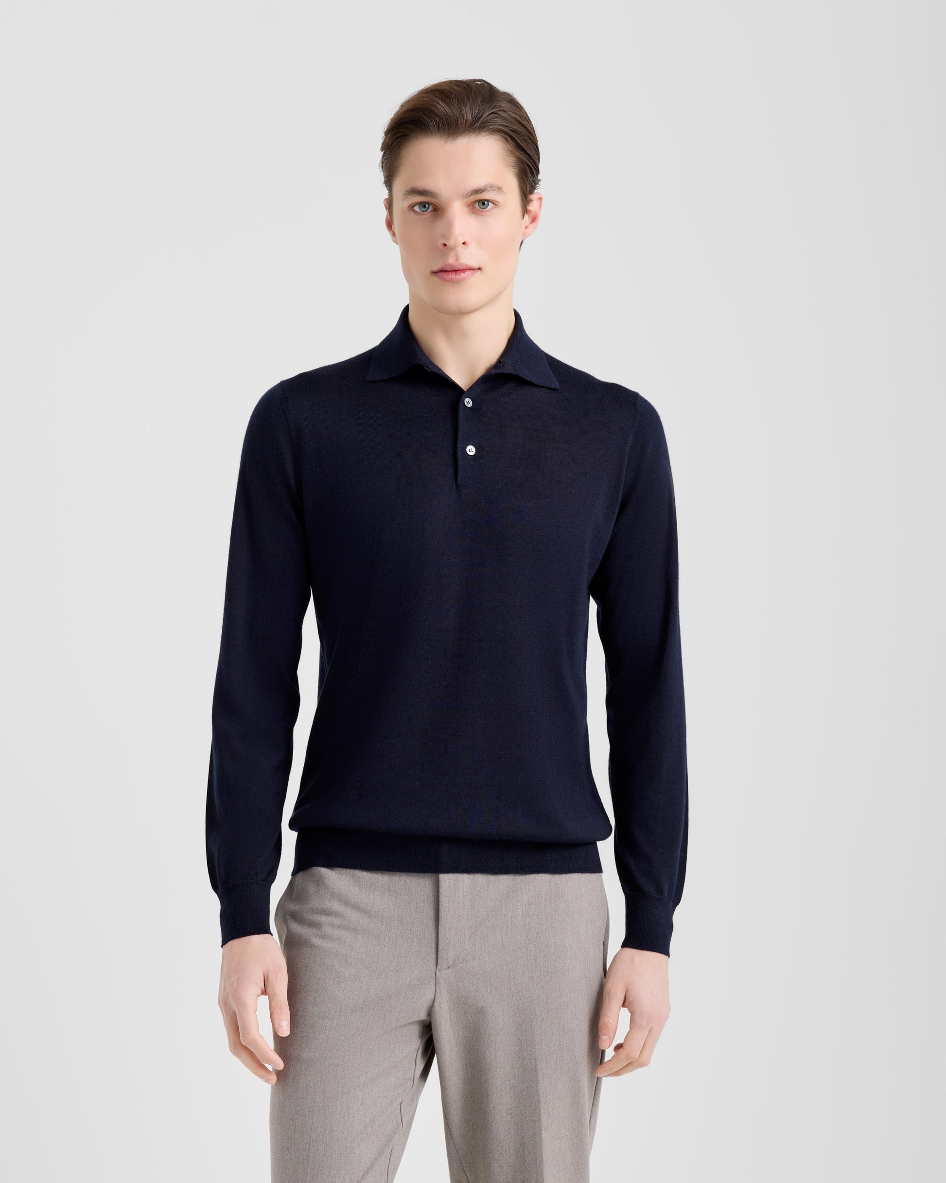 Maglia polo manica lunga Navy | Filippo De Laurentiis