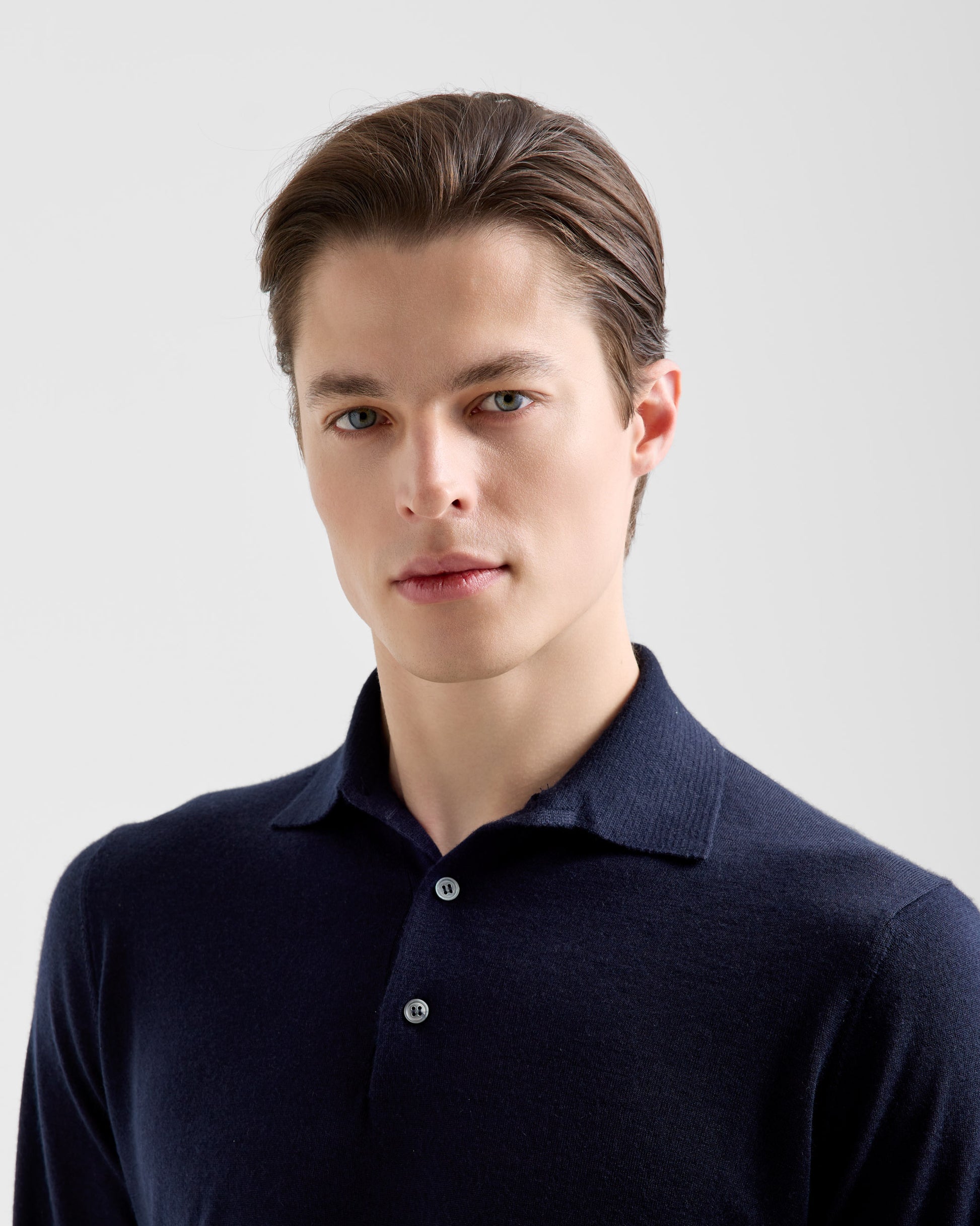 Maglia polo manica lunga Navy | Filippo De Laurentiis