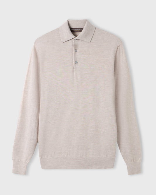 Long sleeved polo shirt Beige | Filippo De Laurentiis