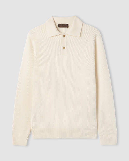Polo manica lunga Latte | Filippo De Laurentiis