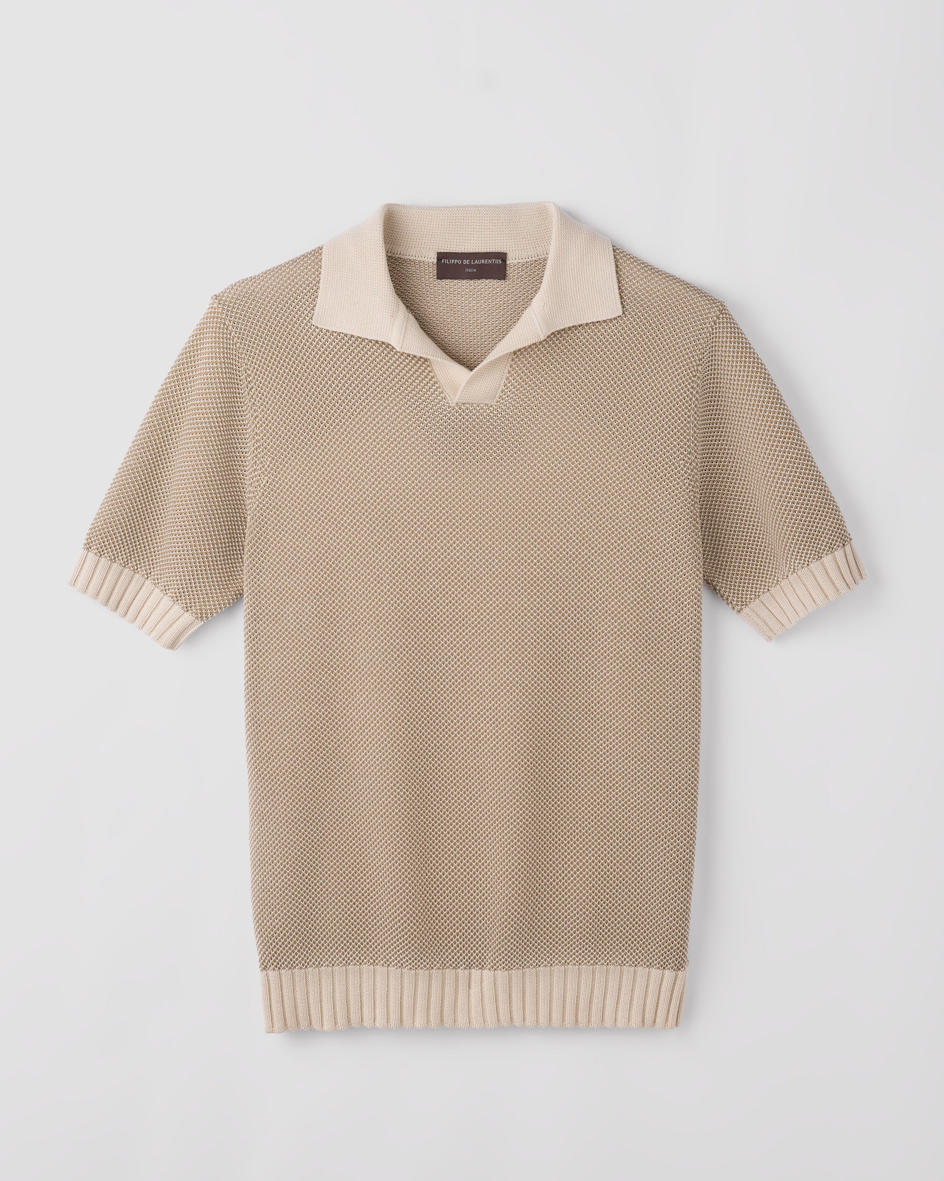 Skipper polo shirt SAND - WOOL | Filippo De Laurentiis