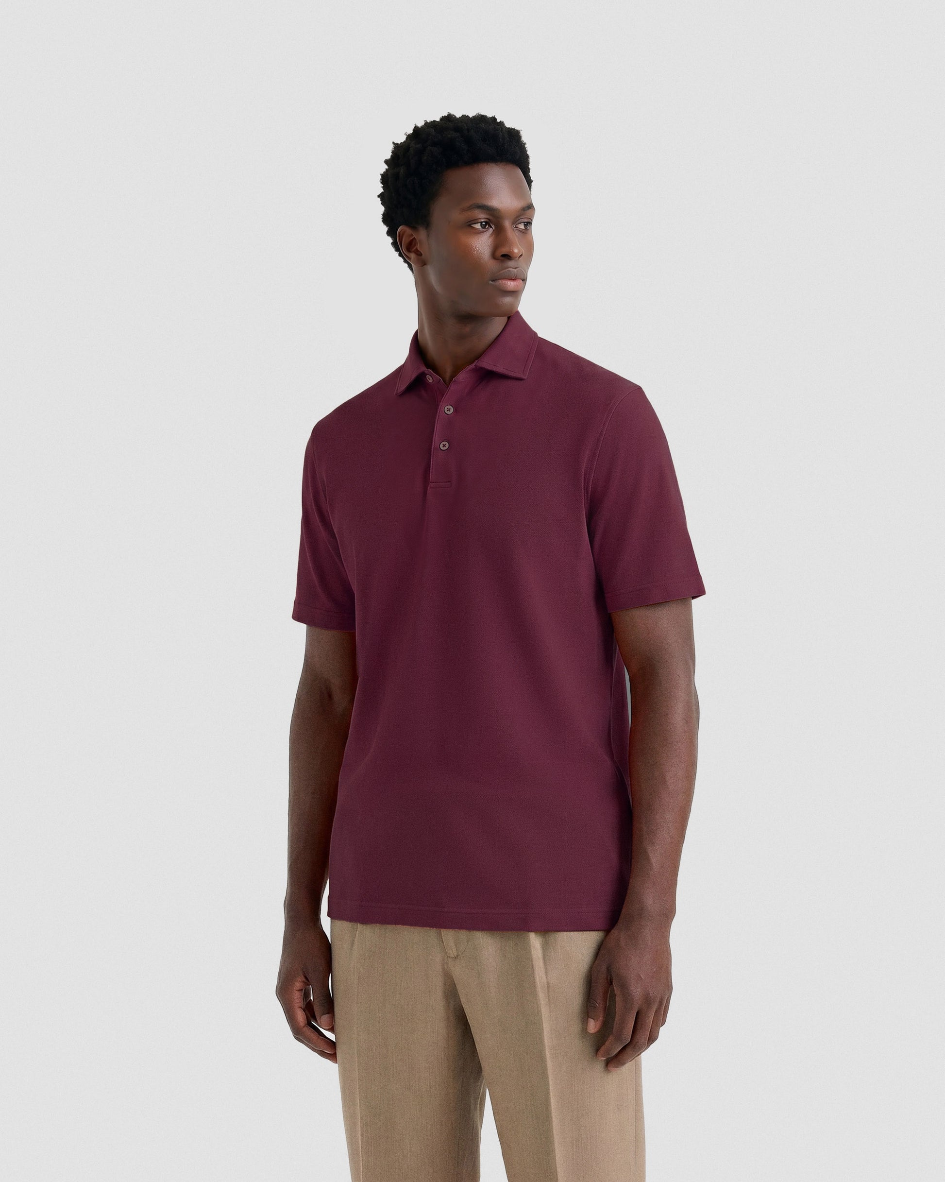 Short sleeve polo sweater bordeaux | Filippo De Laurentiis