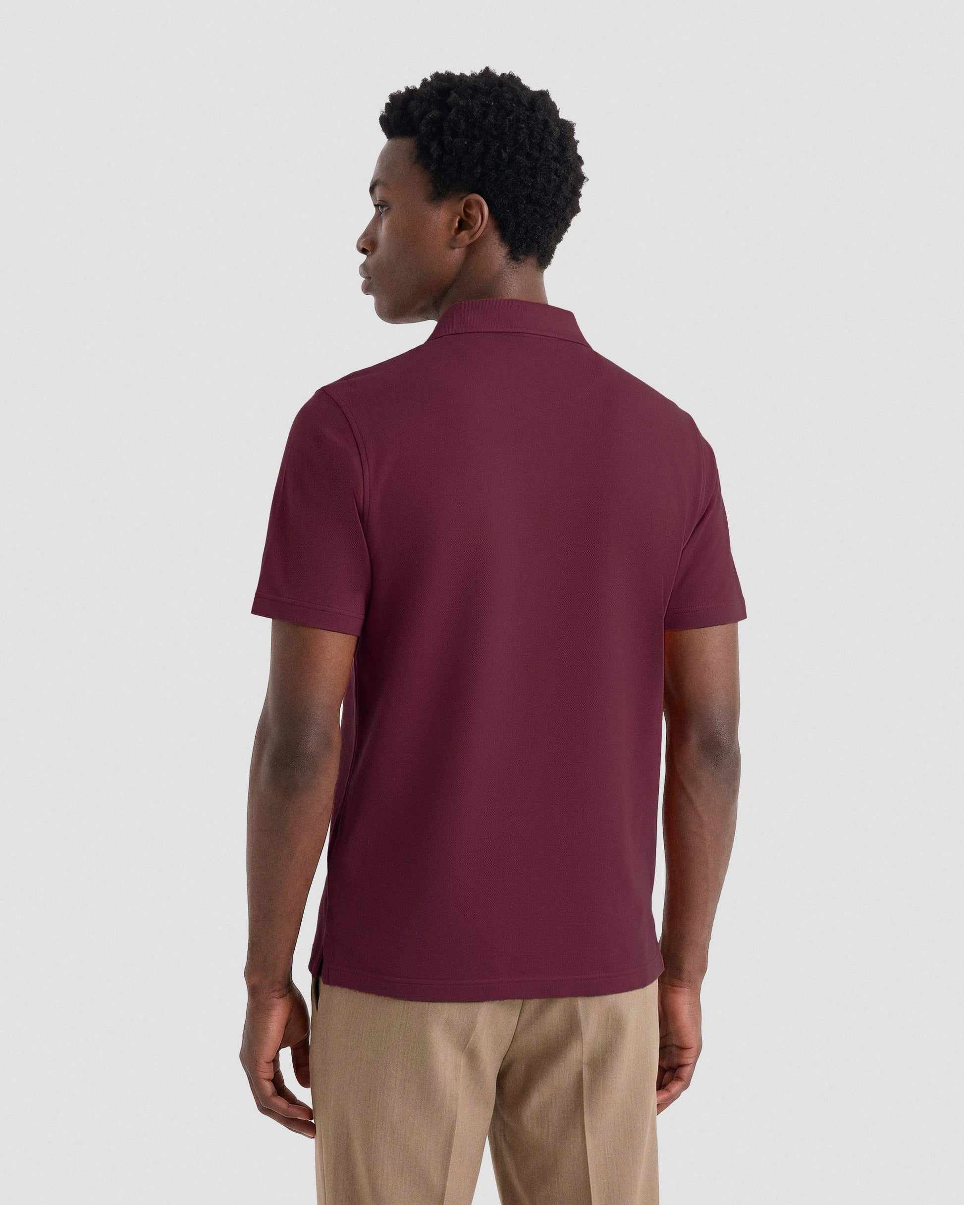 Short sleeve polo sweater bordeaux | Filippo De Laurentiis