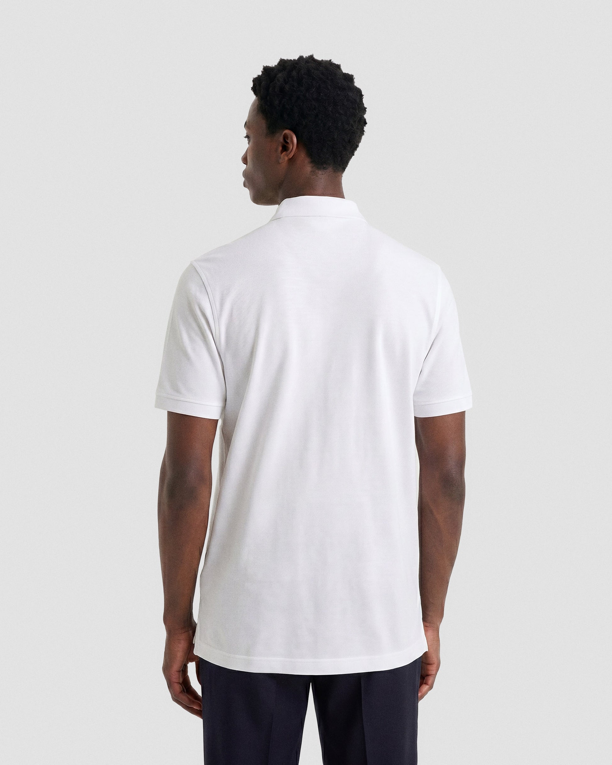 Short sleeve polo sweater OPTICAL WHITE | Filippo De Laurentiis
