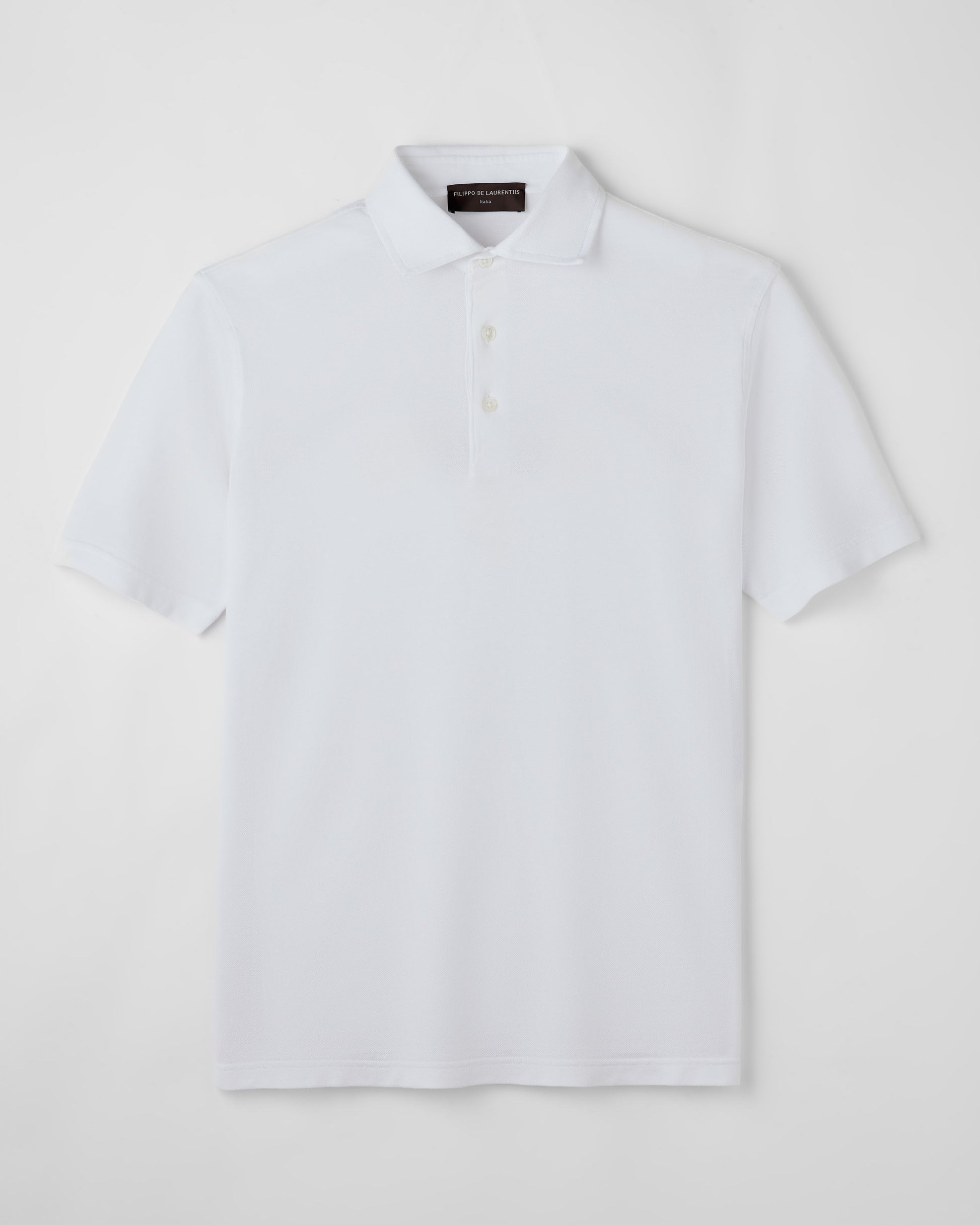 Short sleeve polo sweater OPTICAL WHITE | Filippo De Laurentiis