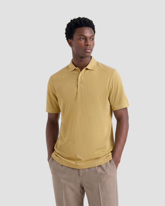 Short sleeve polo sweater NATURAL BROWN | Filippo De Laurentiis