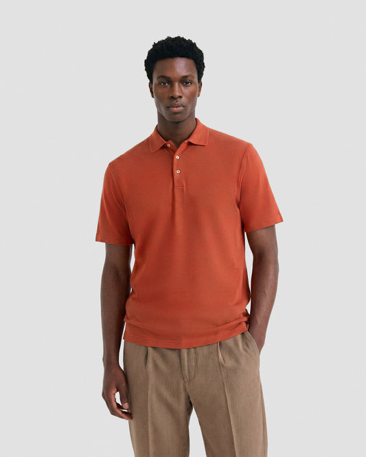 Short sleeve polo sweater ORANGE | Filippo De Laurentiis