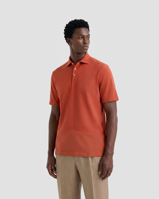 Short sleeve polo sweater ORANGE | Filippo De Laurentiis