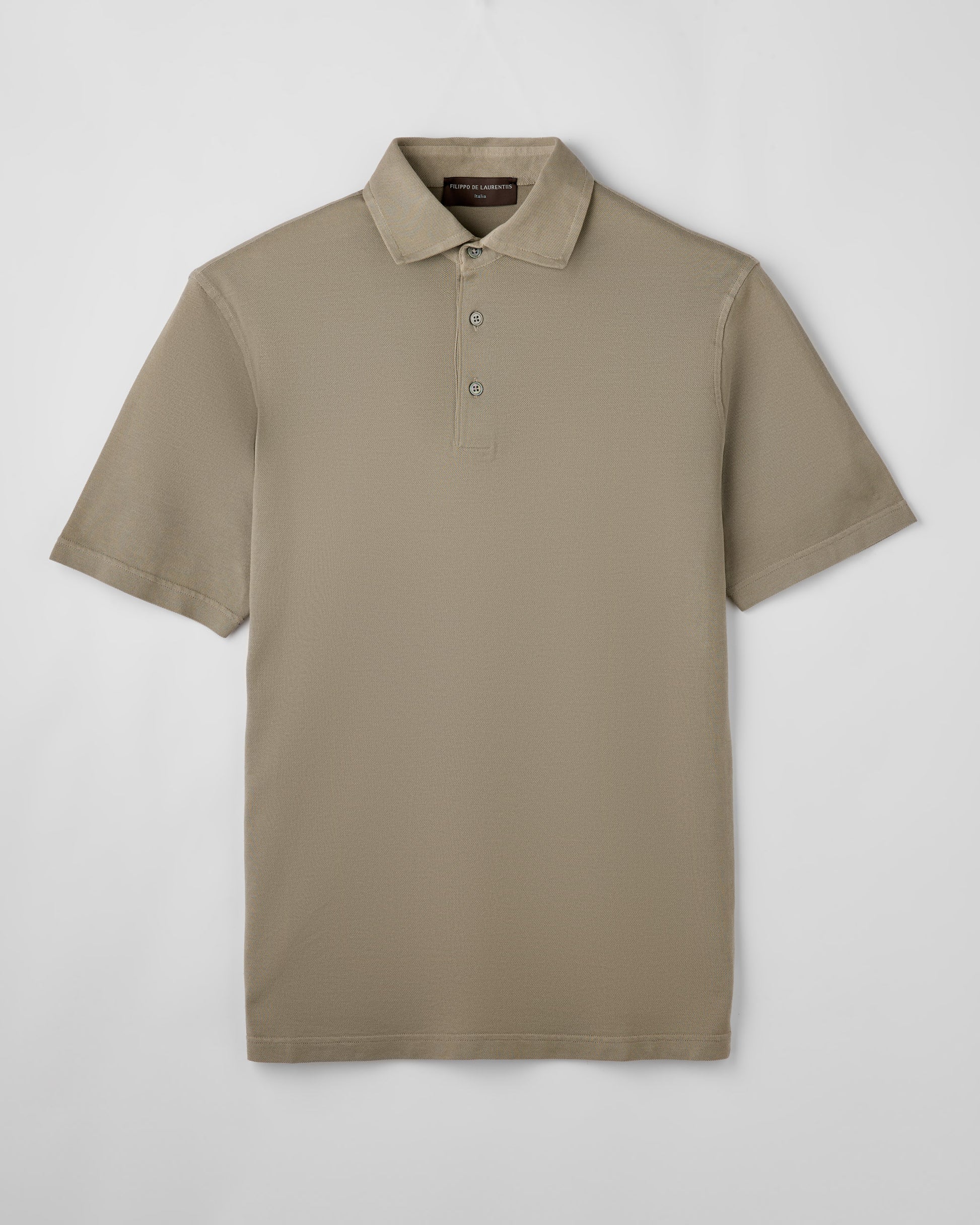 Short sleeve polo sweater TAUPE | Filippo De Laurentiis