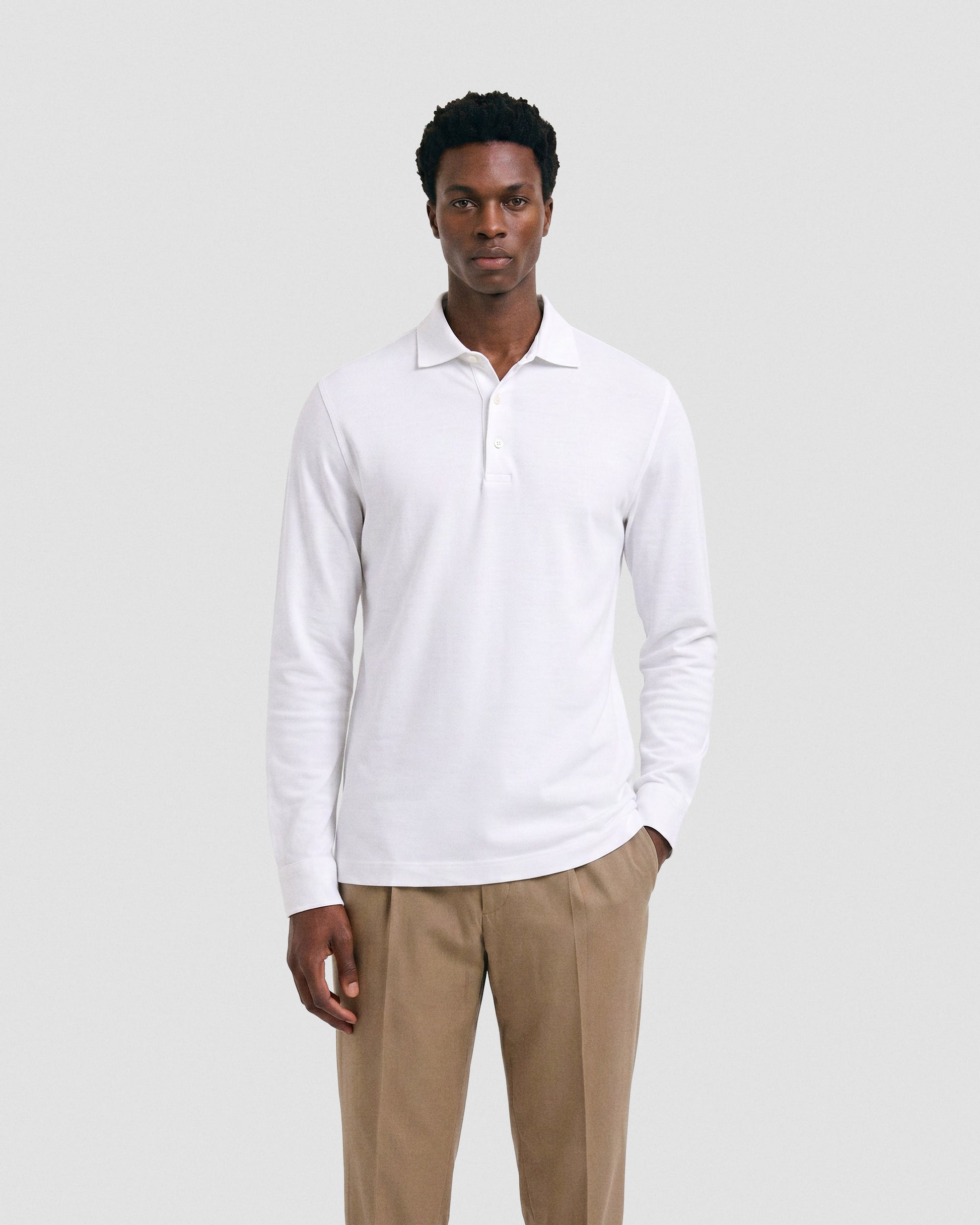 Polo manica lunga Bianco ottico | Filippo De Laurentiis