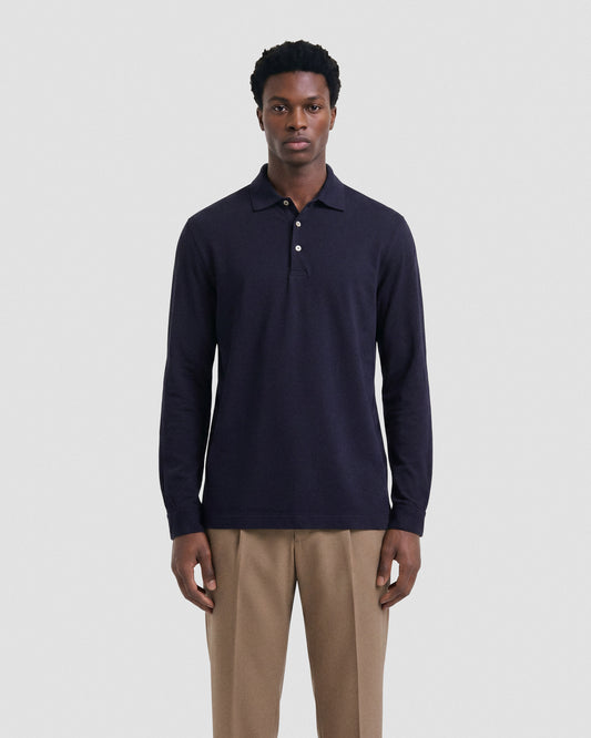 Polo manica lunga Blu navy | Filippo De Laurentiis