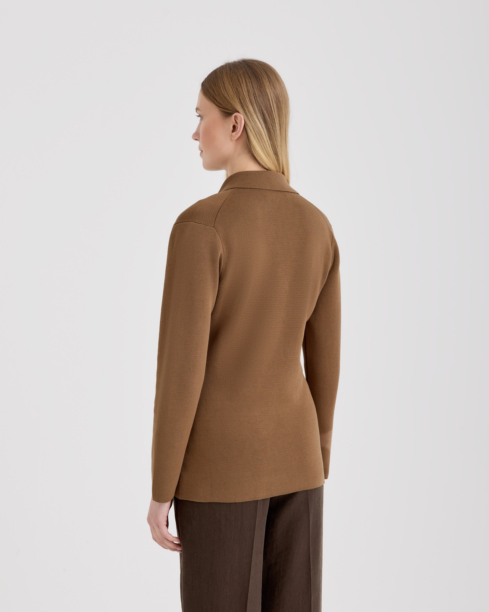 Double breasted blazer DARK CAMEL | Filippo De Laurentiis